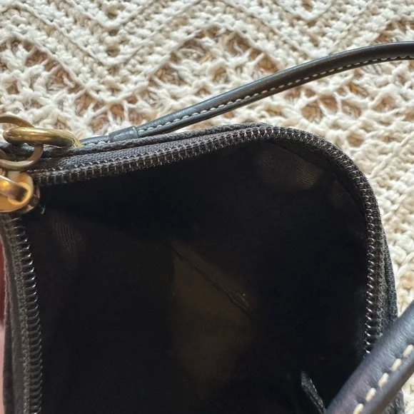 Coach Signature Jacquard Small Wristlet – Black on Black Vintage Y2K Purse Small - Picture 3 of 4